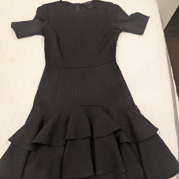 Aqua Black Textured Ruffle Dress - Picture 2 of 2